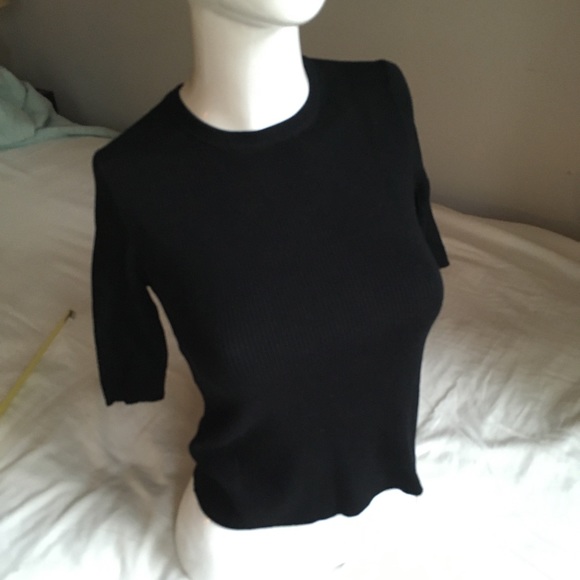 Zara Ribbed Quarter Sleeve High Neck Sweater Shirt - Picture 5 of 8